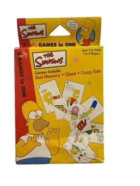 The Simpsons 3 Card Games In One RoseArt Card Game 56 Cards 2001 Vintage Boxed
